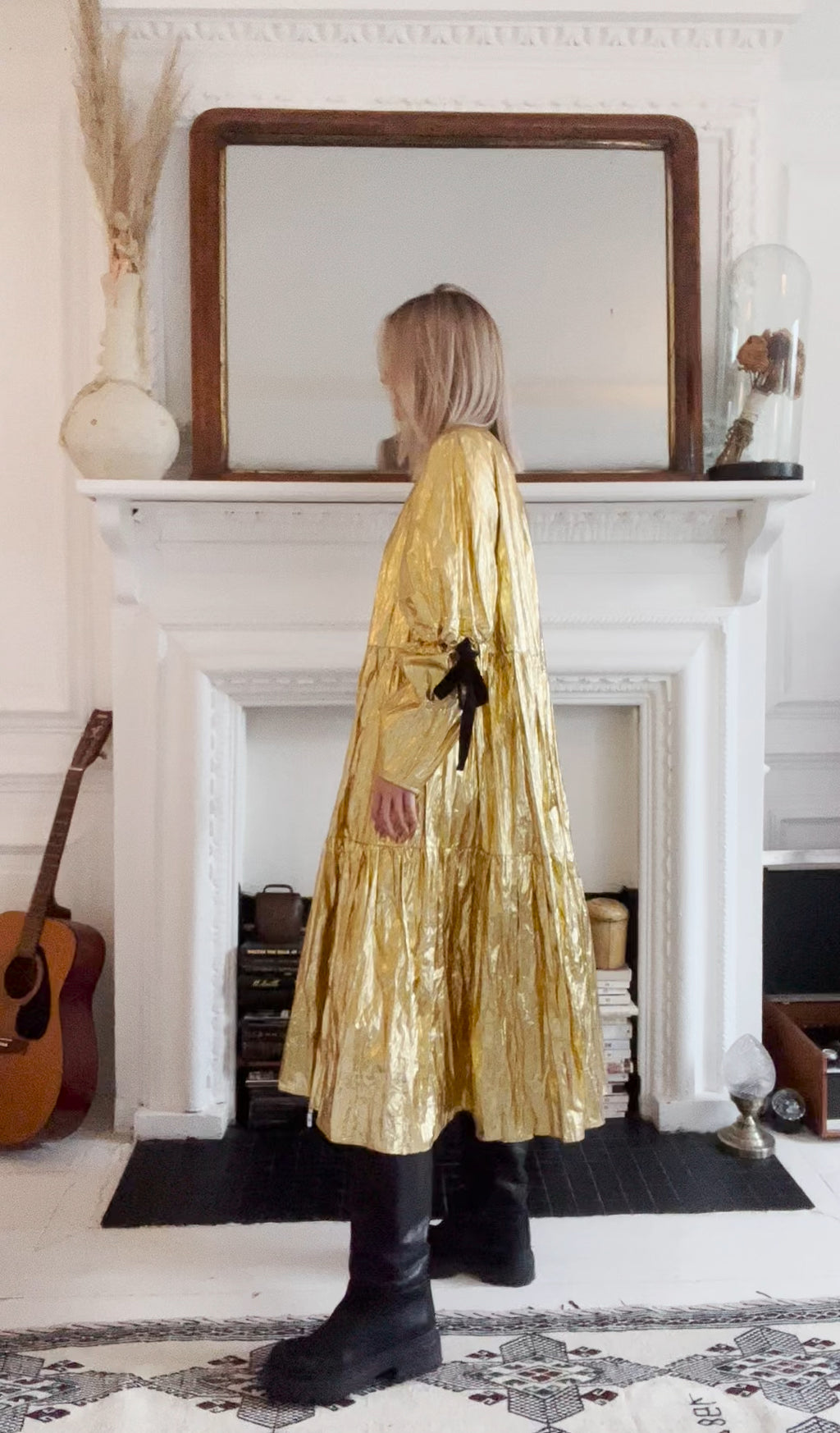 Eidothea Dress in Disco Gold