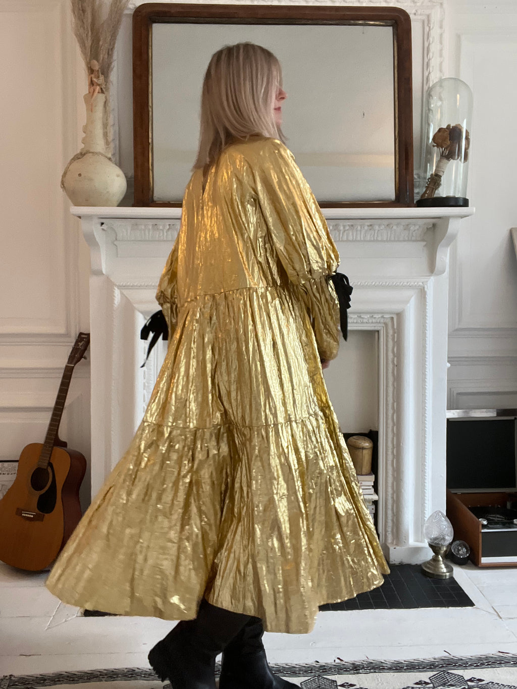 Eidothea Dress in Disco Gold