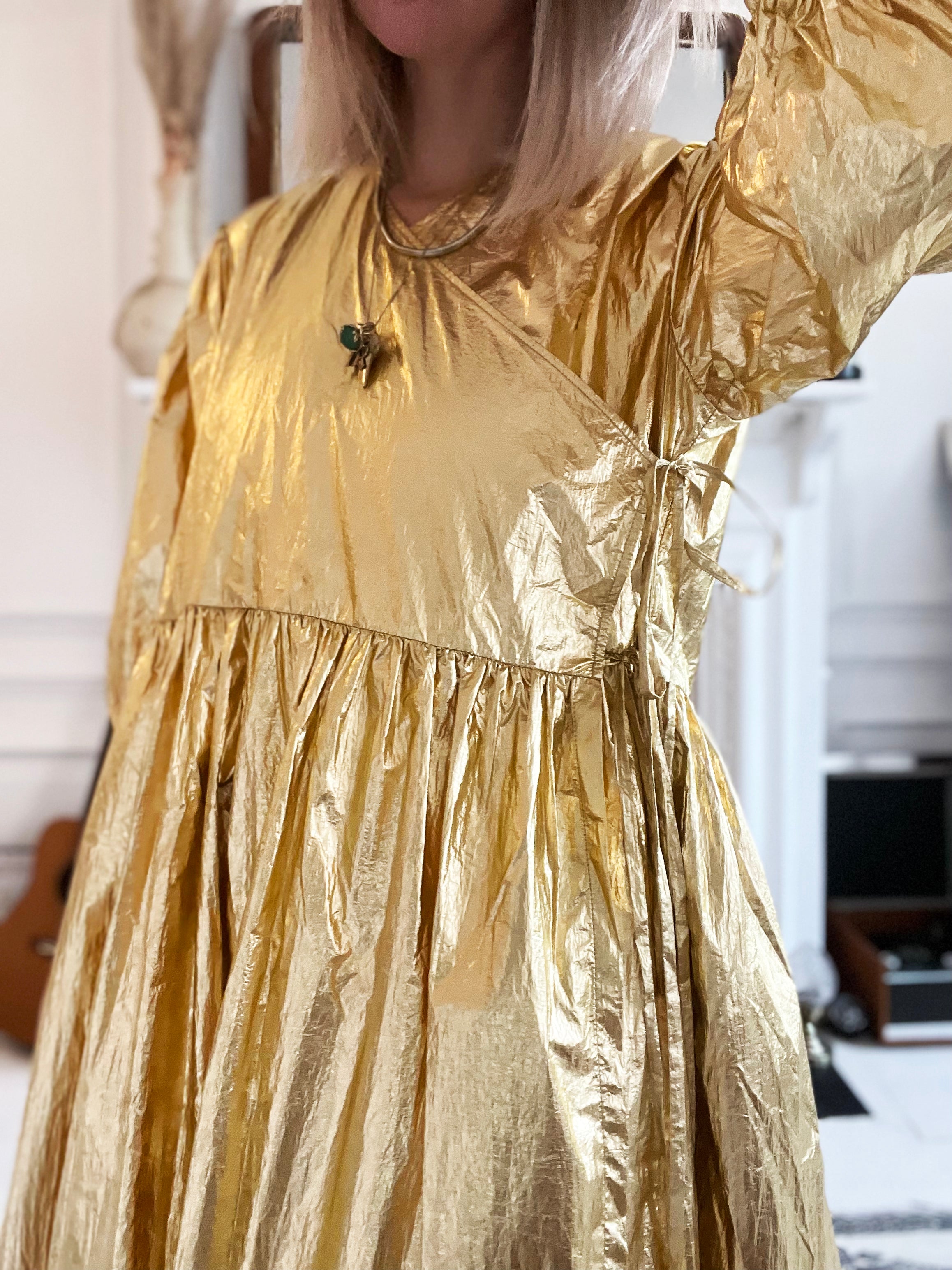 Georgie wrap dress disco Gold