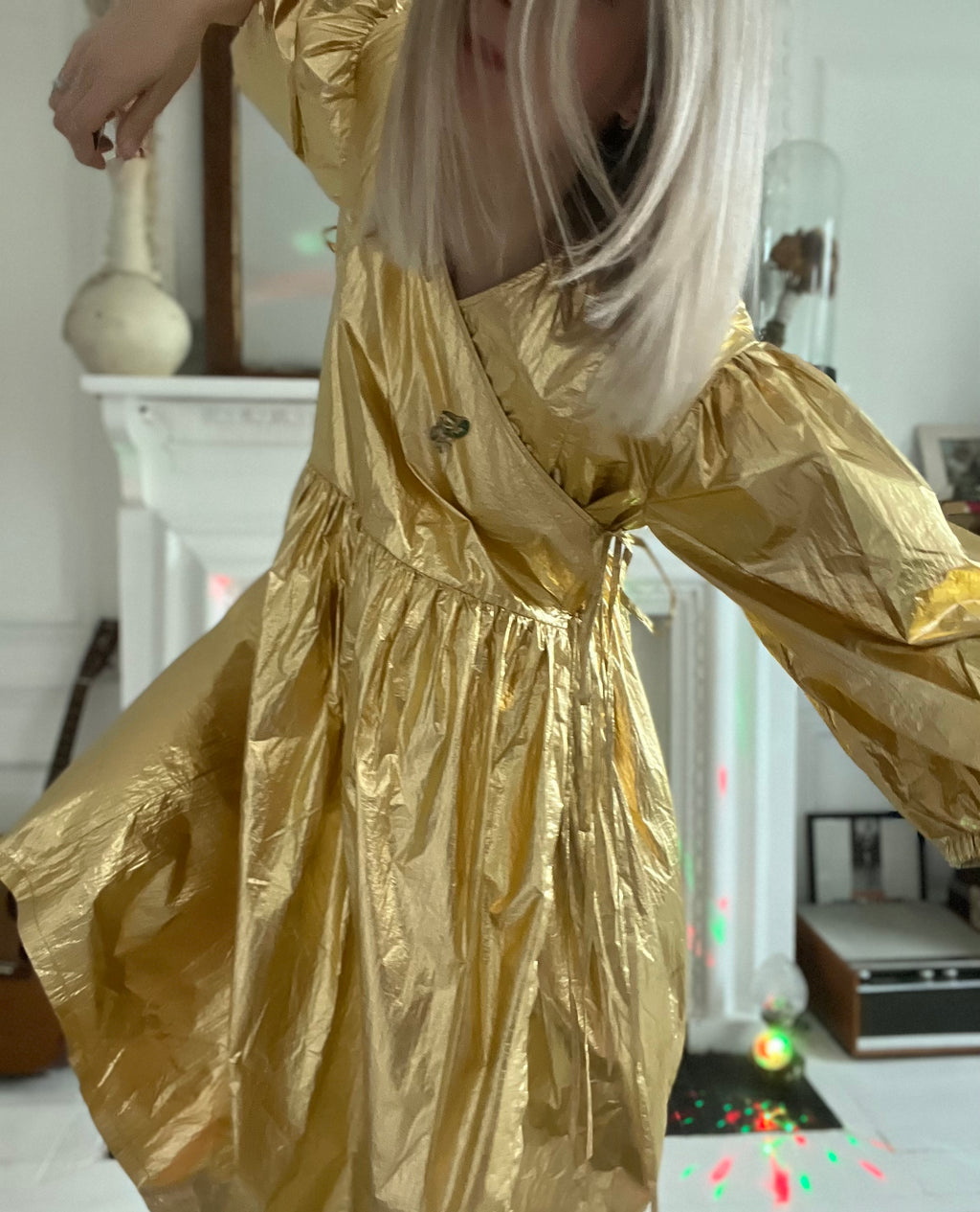 Georgie wrap dress disco Gold