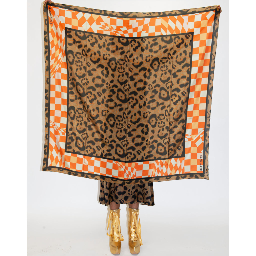 Silk Scarf in Labyrnth and Jaguar