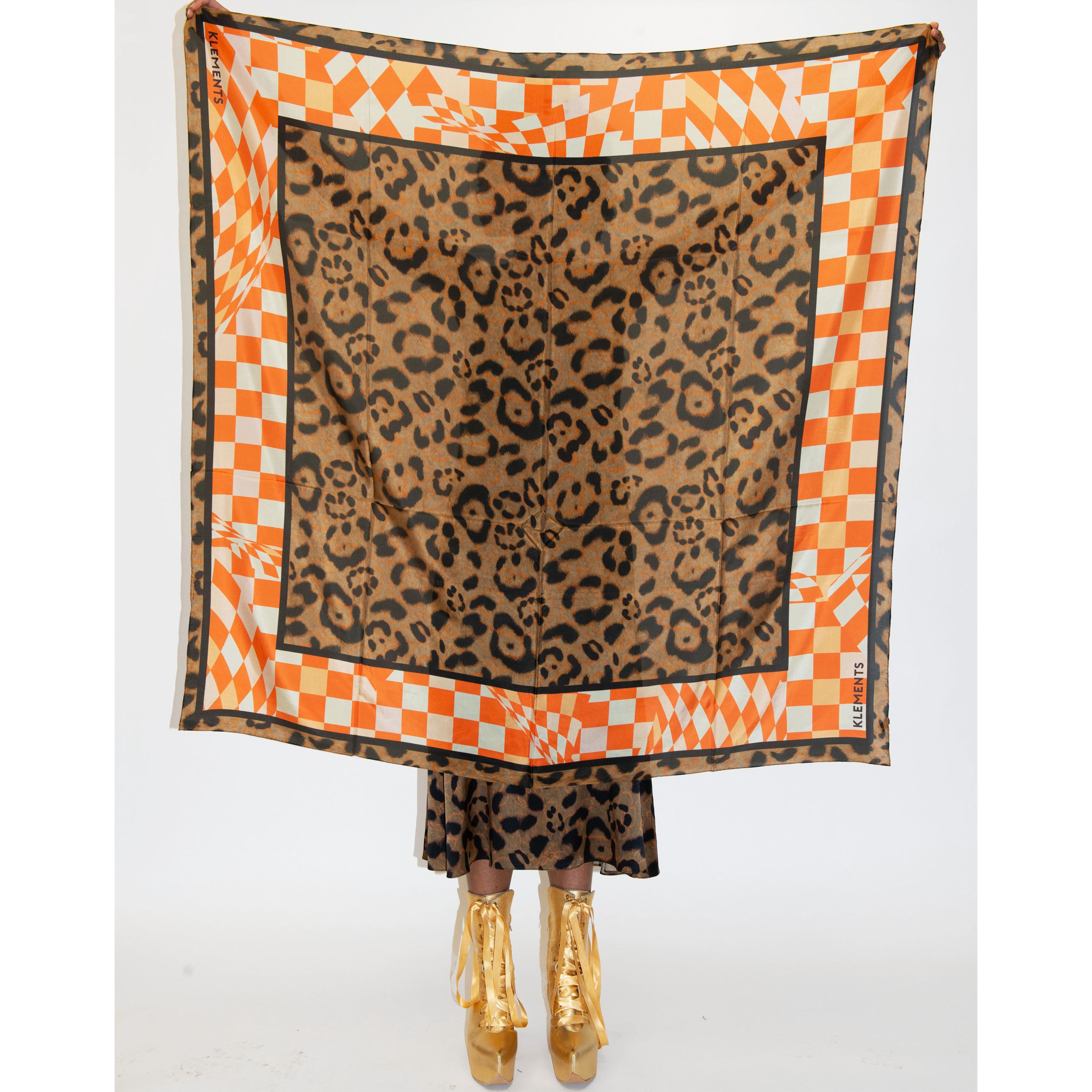 Silk Scarf in Labyrnth and Jaguar