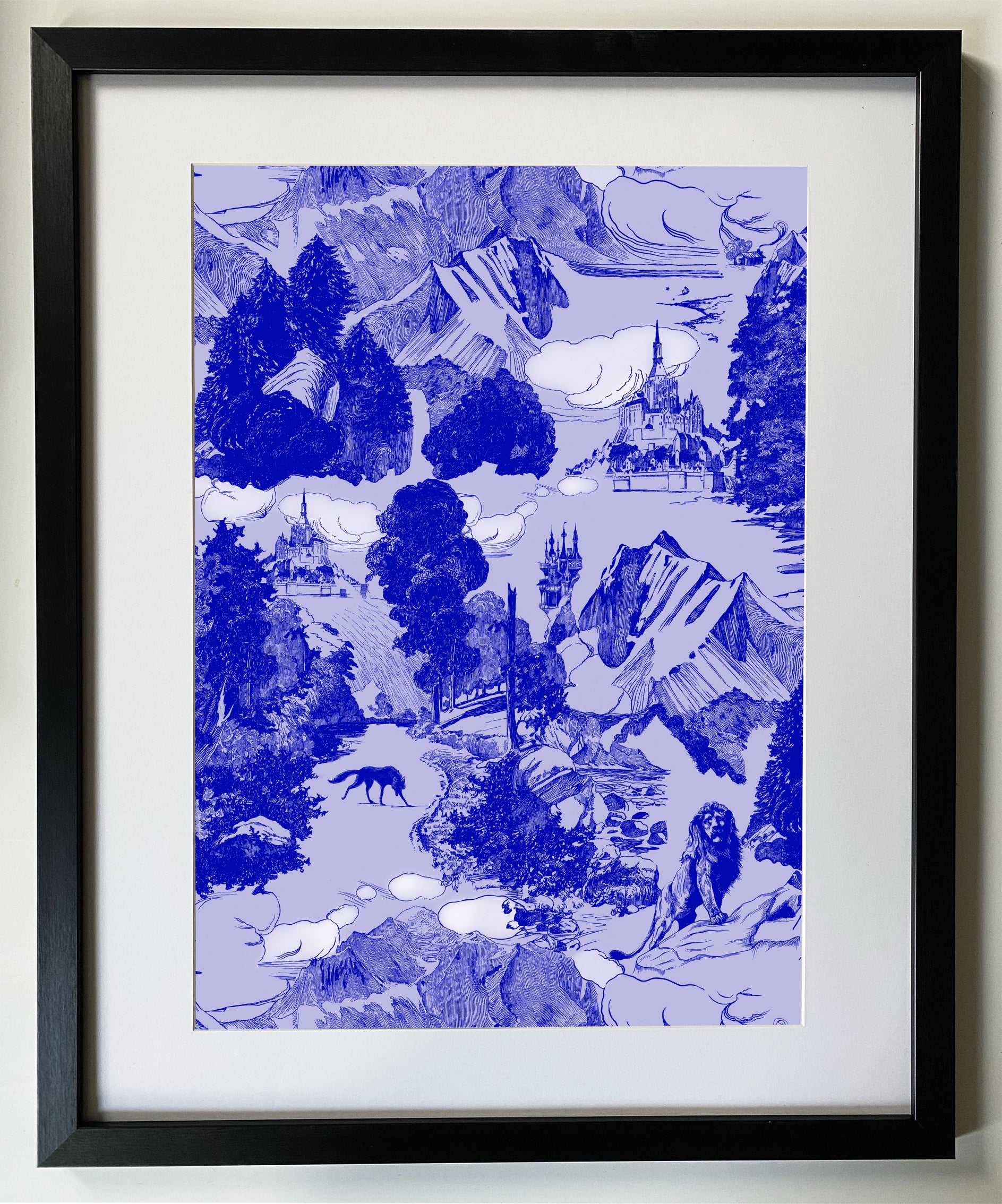 Le Mont St Michel (cornflower)Fine Art print A3 / A2
