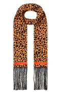 Ivie Tassel Silk Scarf in Leonard's Skin Cheetah