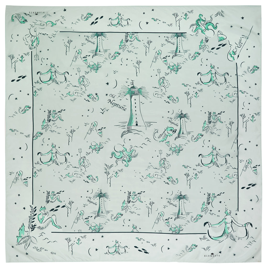 Silk Scarf in Old Neptune