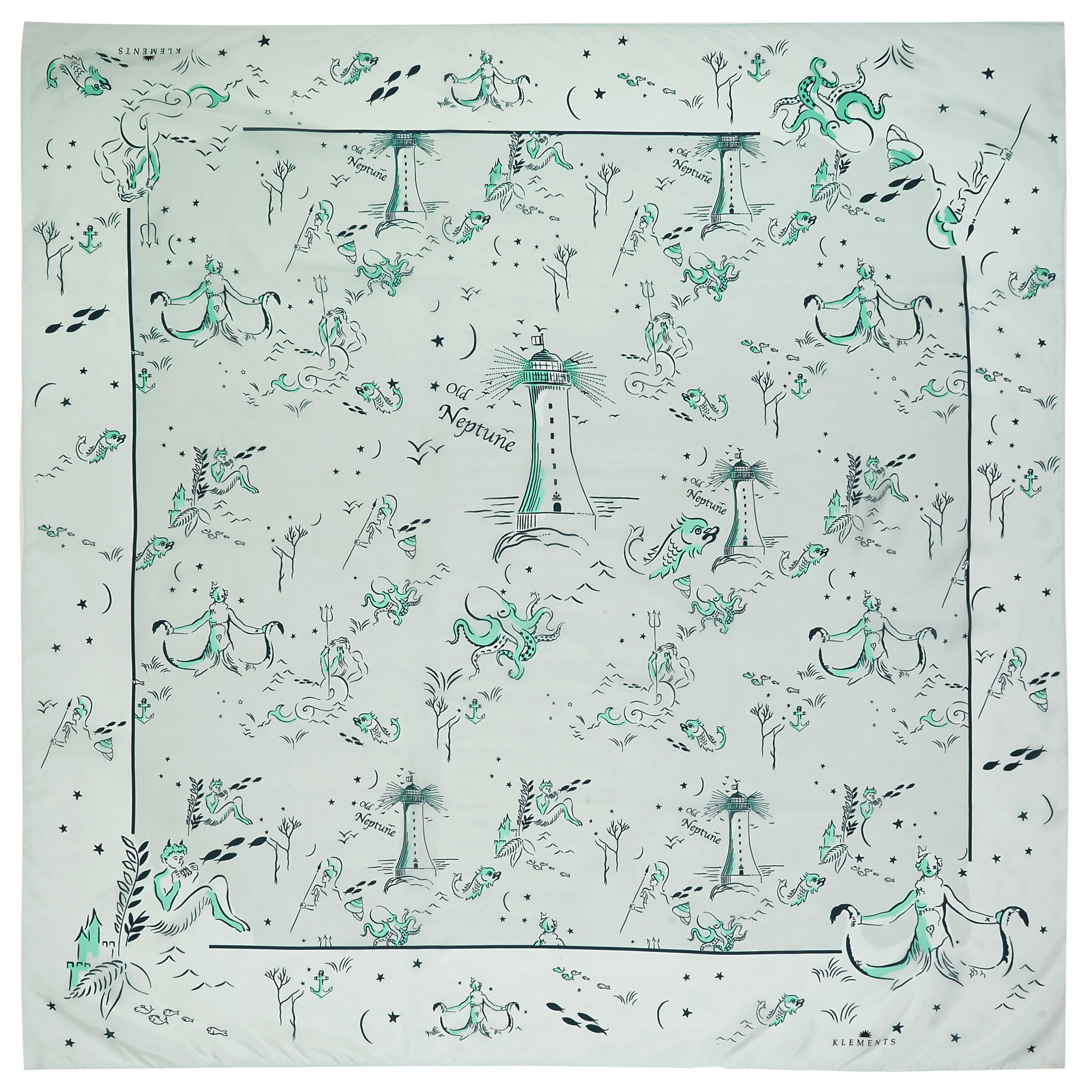 Silk Scarf in Old Neptune