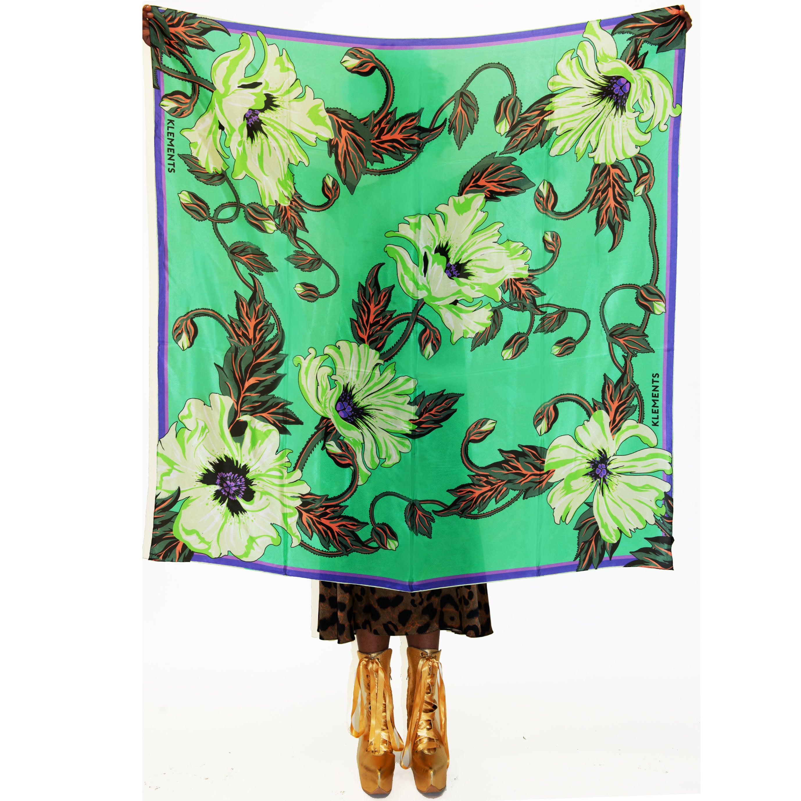 Silk Scarf in Poison Poppy