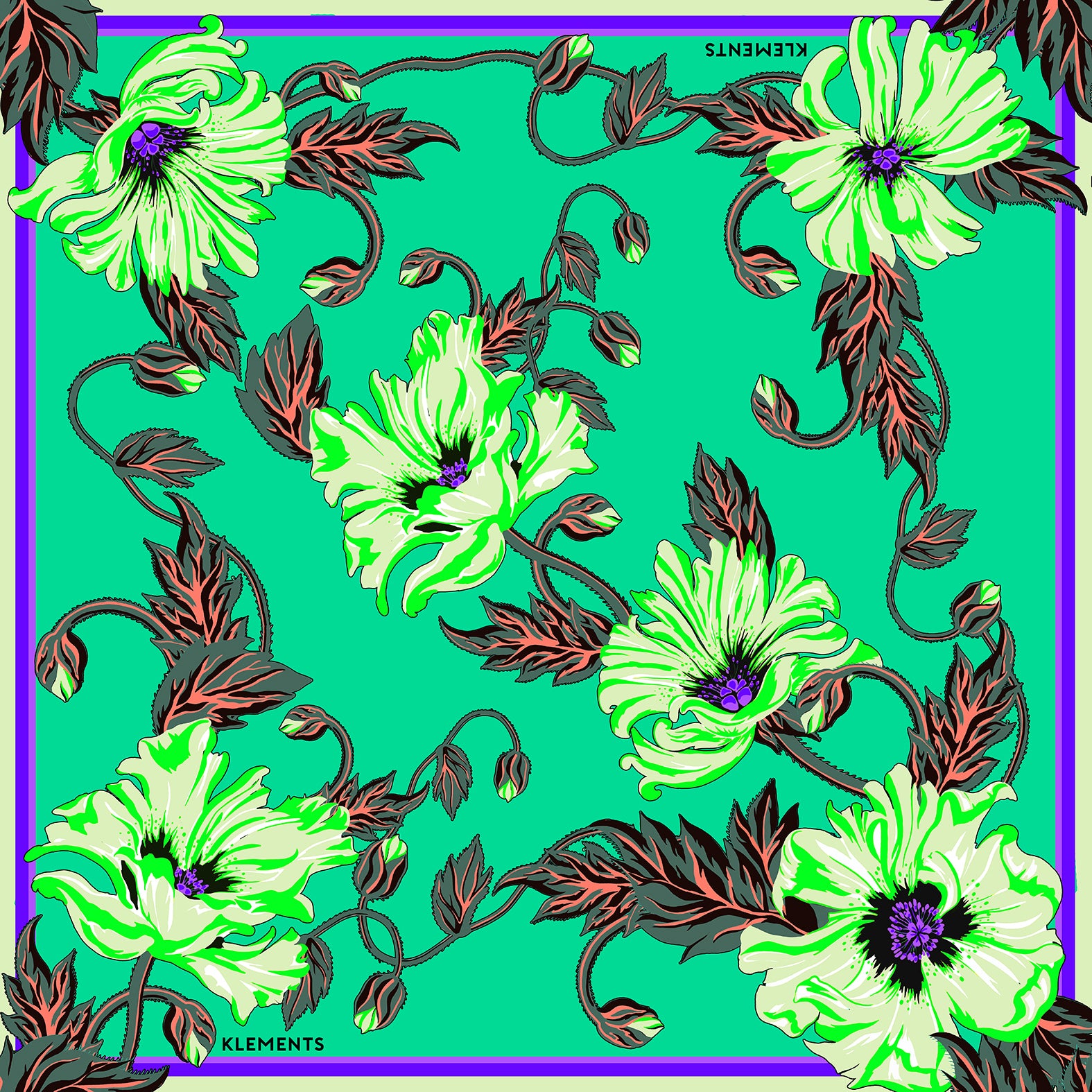 Silk Scarf in Poison Poppy