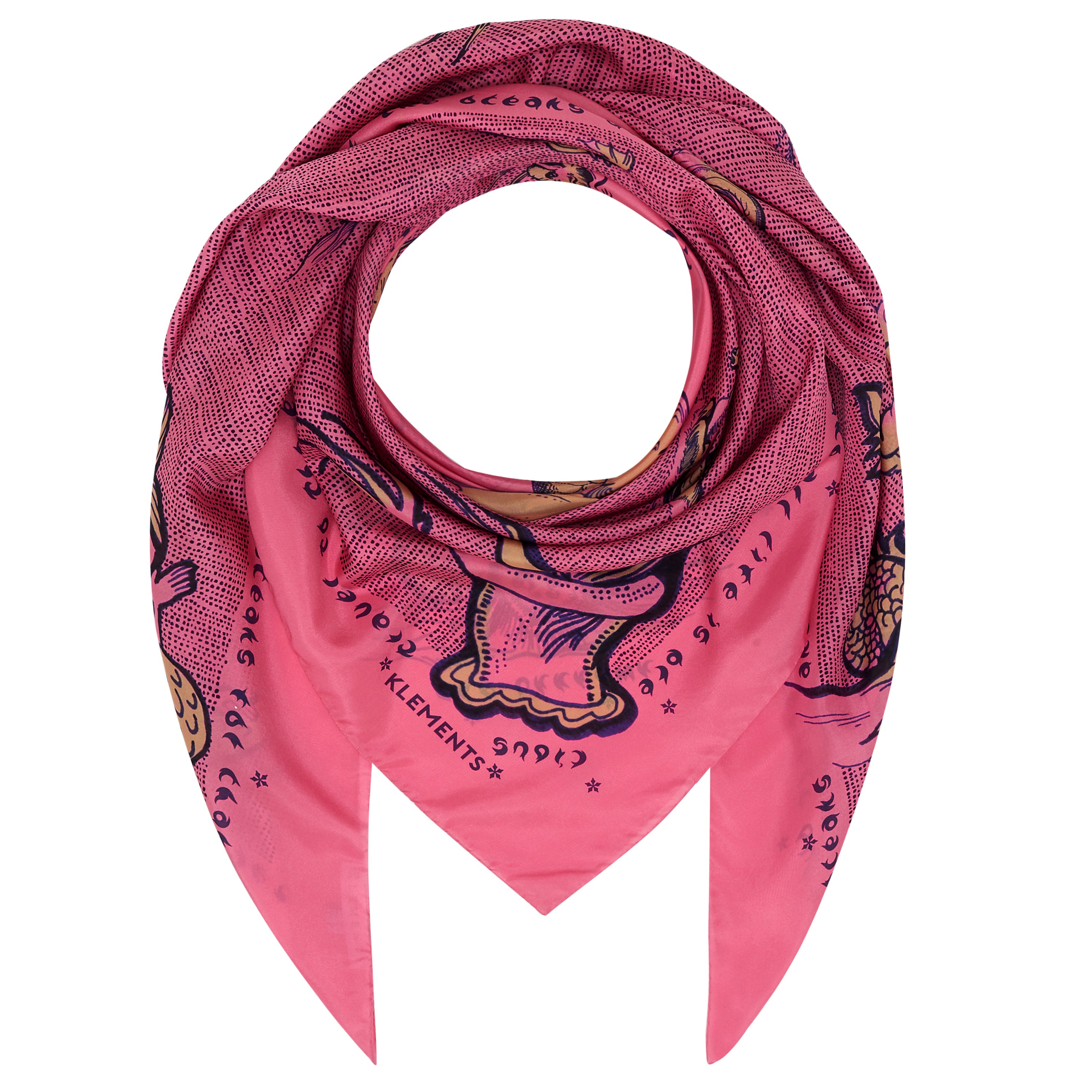 Silk Scarf in Sea Monster Candy Floss