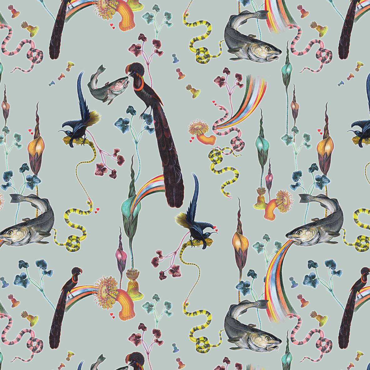Rainbow Trout (blue) Wallpaper – Klements London
