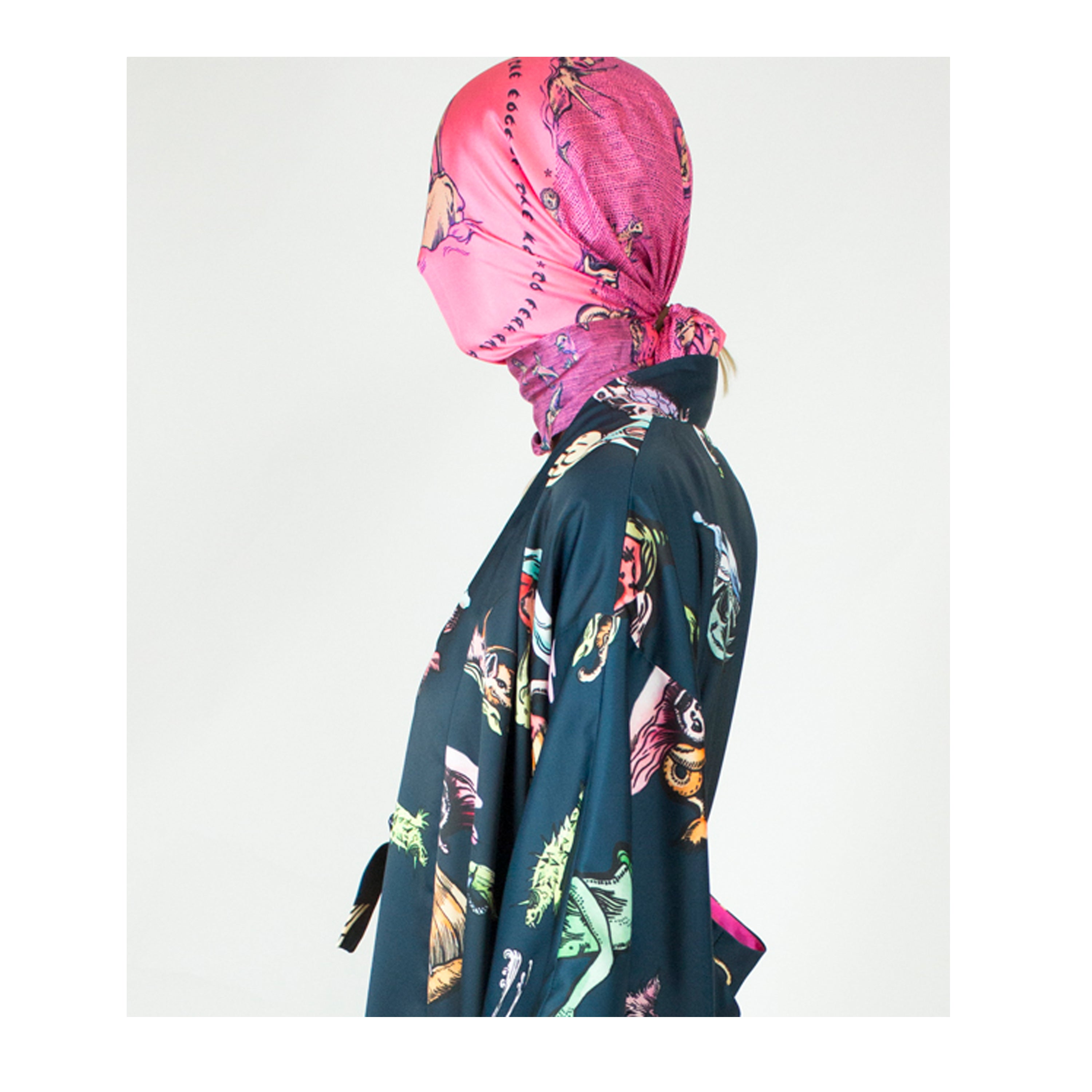 Silk Scarf in Sea Monster Candy Floss