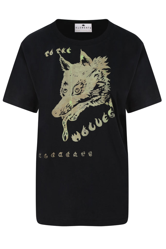Wolf T shirt in Charcoal/Green