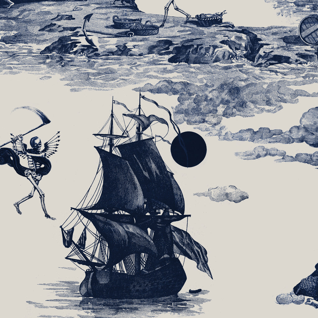 Doomed Voyage (navy) Wallpaper