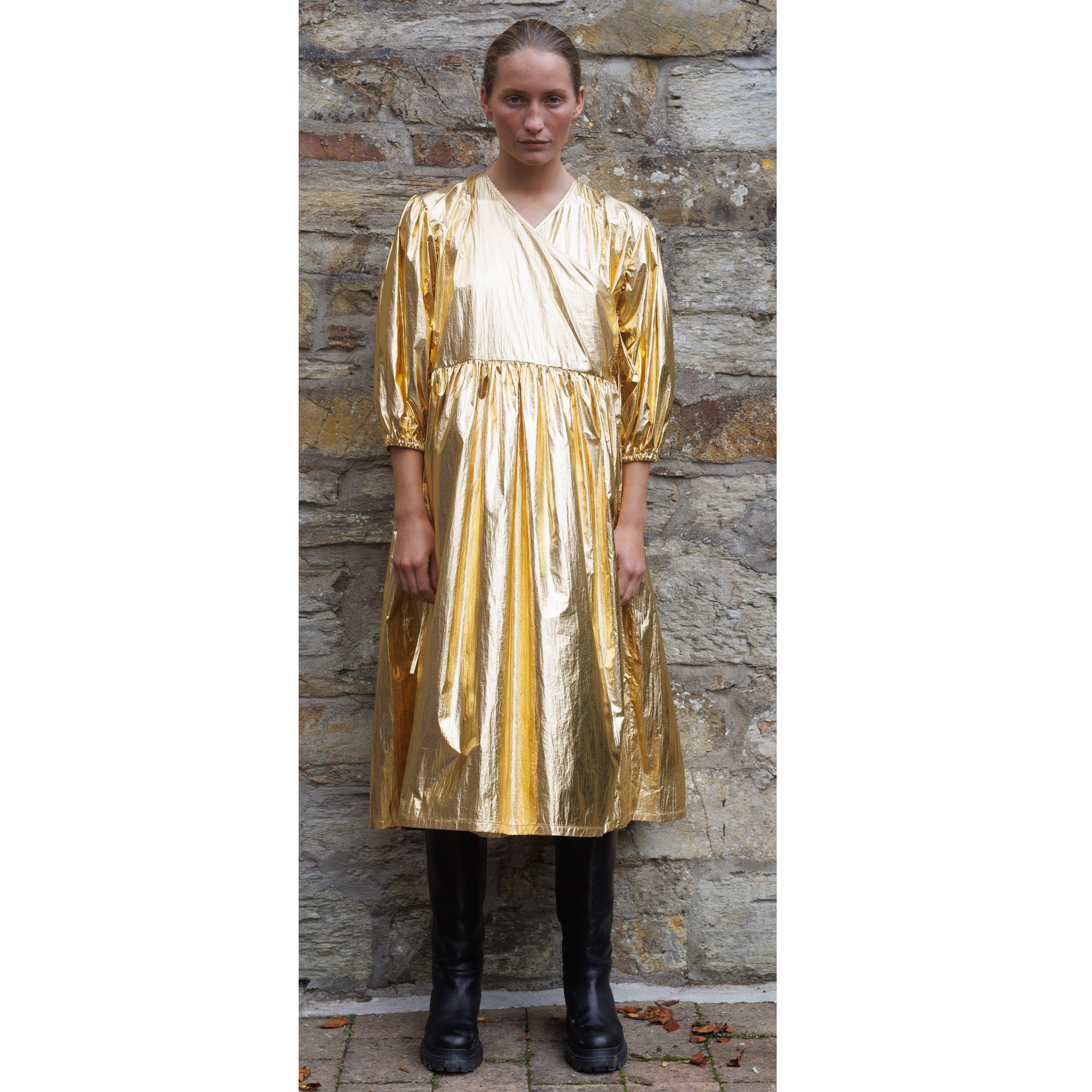 Georgie wrap dress disco Gold