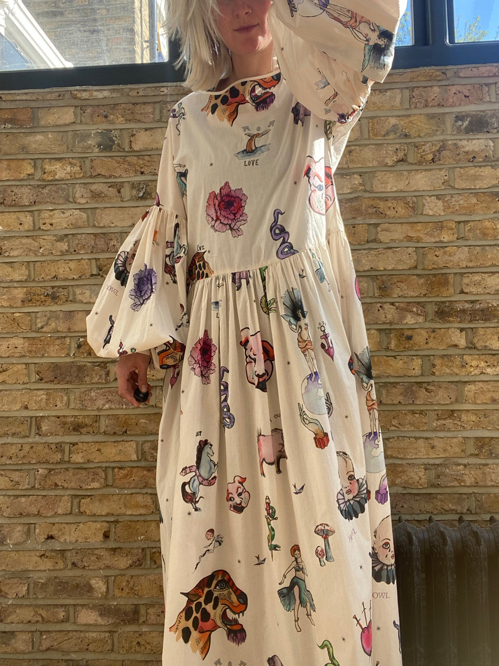 Dusk Dress in Tattoo Print