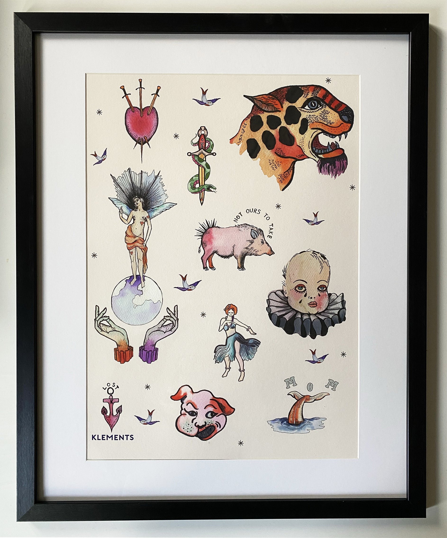 Tattoo illustrations Fine Art print A3 / A2