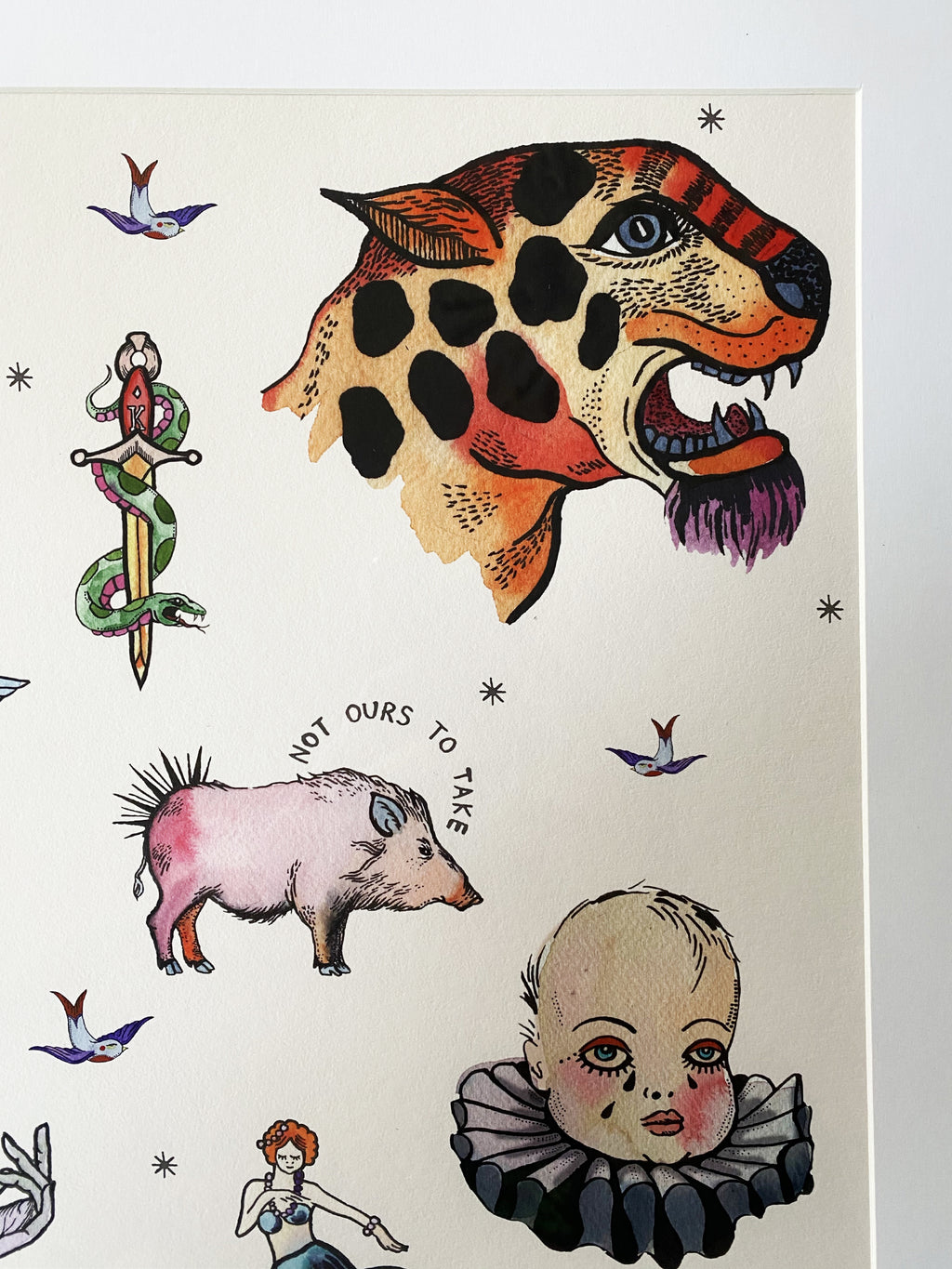Tattoo illustrations Fine Art print A3 / A2