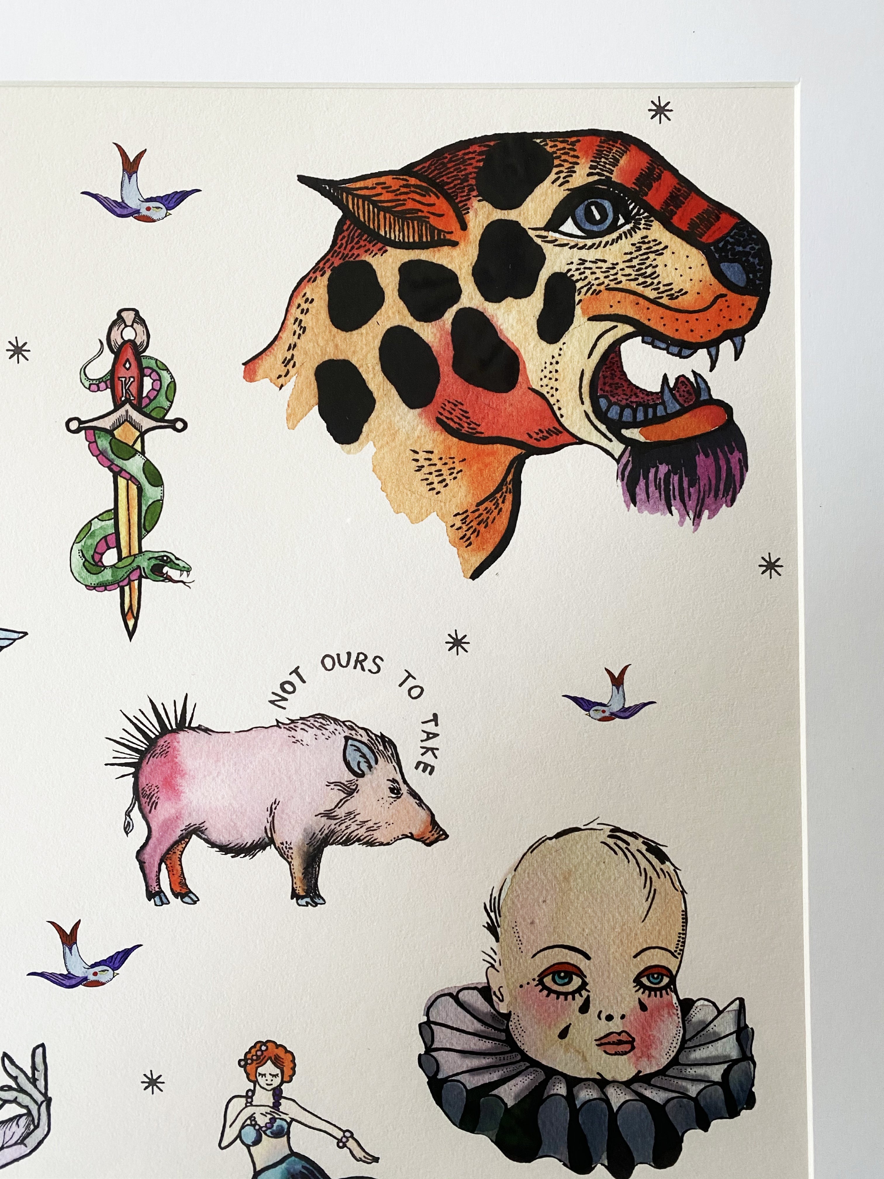 Tattoo illustrations Fine Art print A3 / A2