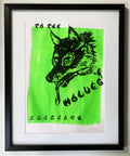 Hand screen printed 'WOLVES' A2 print